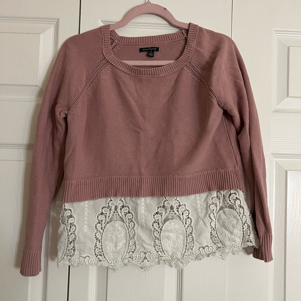 American eagle size large cropped sweater